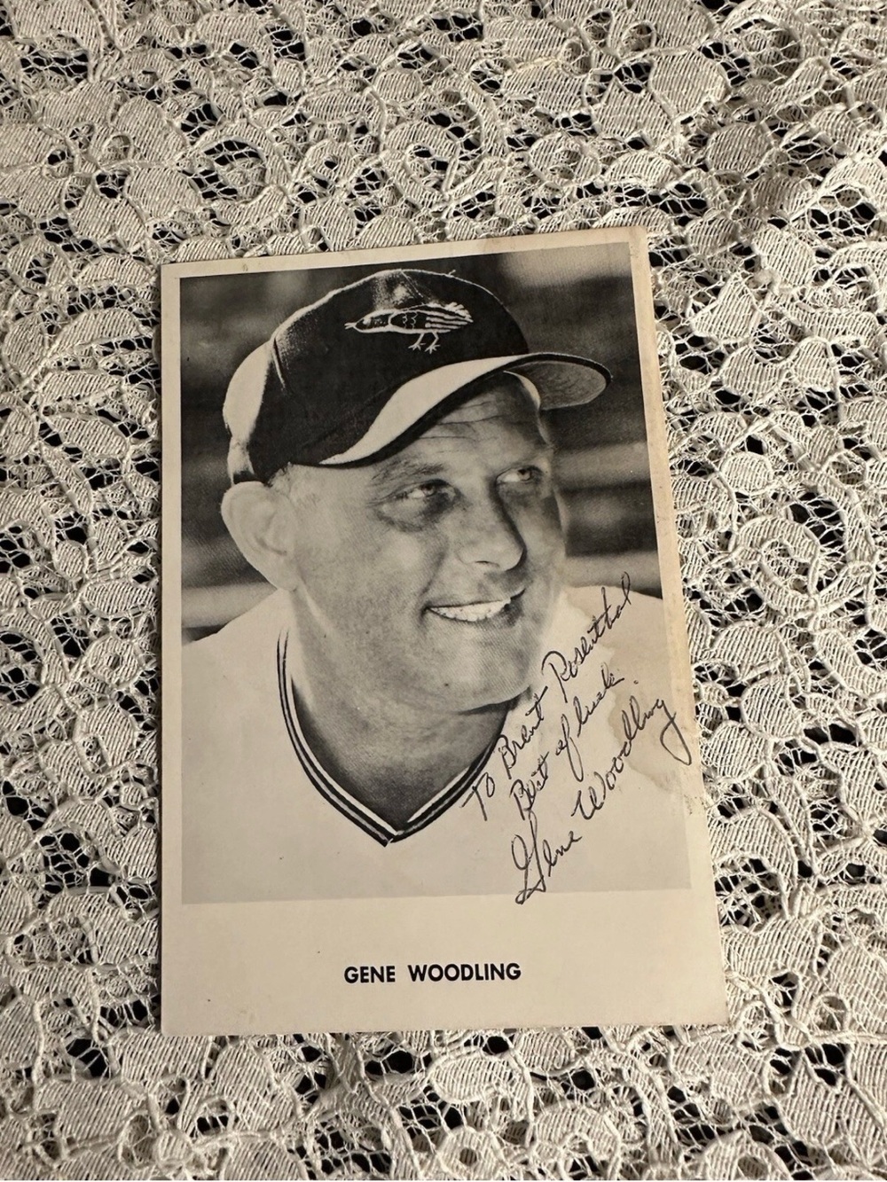 Gene Woodling Baltimore Orioles Autographed 3-1/2" x 5-1/4" Photo